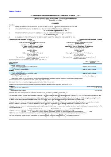Thumbnail RELX 20-F Annual Report 