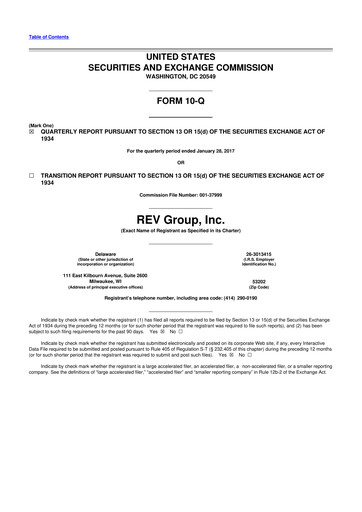 Thumbnail REV Group 10-Q Quarterly Report FY2017 