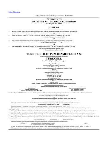 Thumbnail Turkcell 20-F Annual Report 