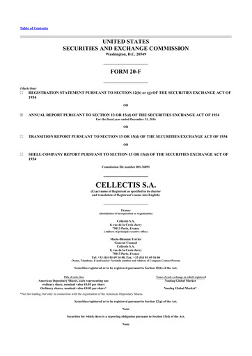 Thumbnail Cellectis 20-F Annual Report 