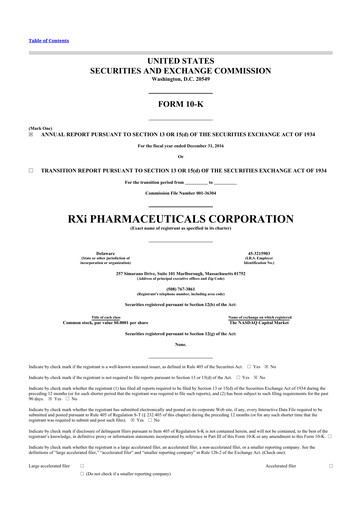 Thumbnail Phio Pharmaceuticals 10-K Annual Report 2016