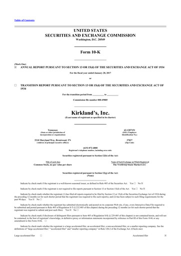 Thumbnail Kirkland's 10-K Annual Report 2016