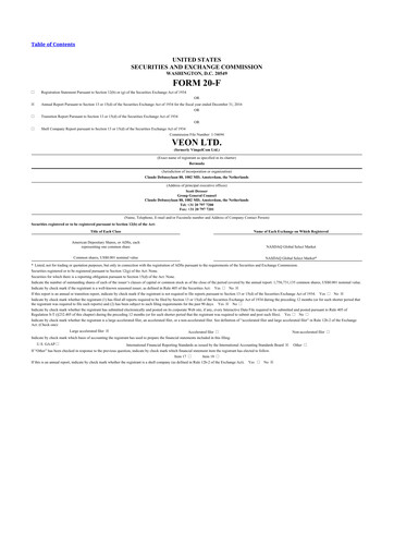 Thumbnail VEON 20-F Annual Report 