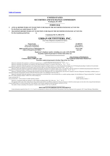 Thumbnail Urban Outfitters
 10-K Annual Report 2017