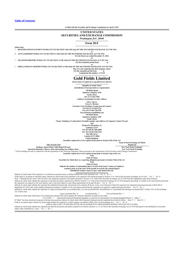 Thumbnail Gold Fields
 20-F Annual Report 