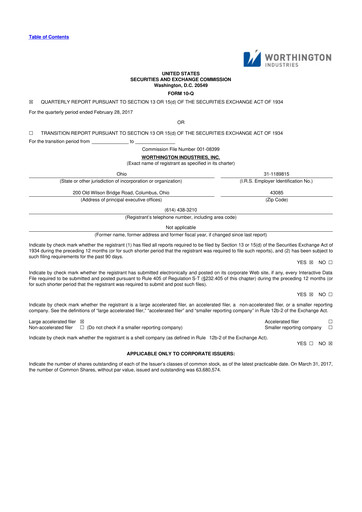 Thumbnail Worthington Enterprises 10-Q Quarterly Report FY2017 