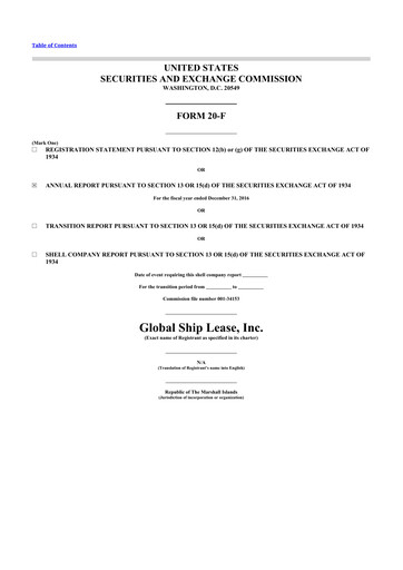 Thumbnail Global Ship Lease 20-F Annual Report 2016