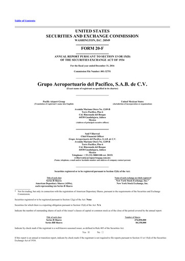 Thumbnail Grupo Aeroportuario del Pacífico
 20-F Annual Report 