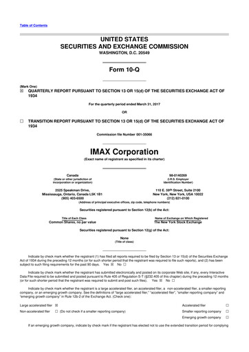 Thumbnail Imax Corp 10-Q Quarterly Report FY2017 
