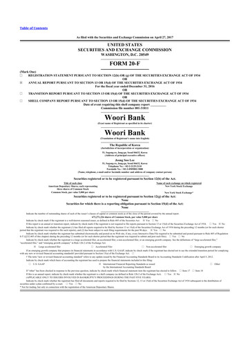 Thumbnail Woori Financial Group 20-F Annual Report 