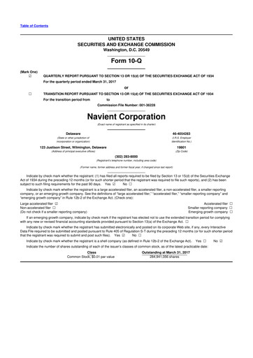 Vorschaubild Navient 10-Q Quartalsbericht 2017 