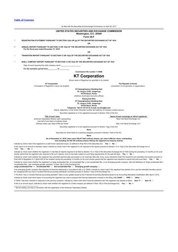 Thumbnail KT Corporation 20-F Annual Report 