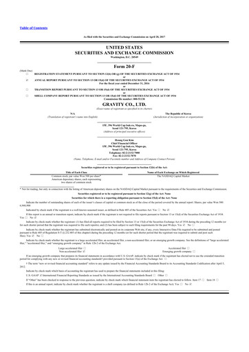 Thumbnail Gravity Co. 20-F Annual Report 2016