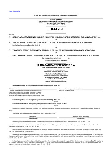 Vorschaubild Ultrapar Participacoes 20-F Jahresbericht 