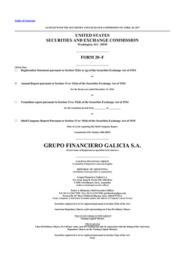 Thumbnail Galicia Financial Group 20-F Annual Report 