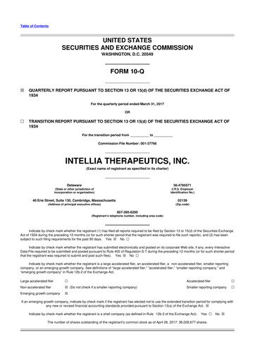 Thumbnail Intellia Therapeutics 10-Q Quarterly Report FY2017 