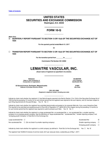 Thumbnail LeMaitre Vascular 10-Q Quarterly Report FY2017 