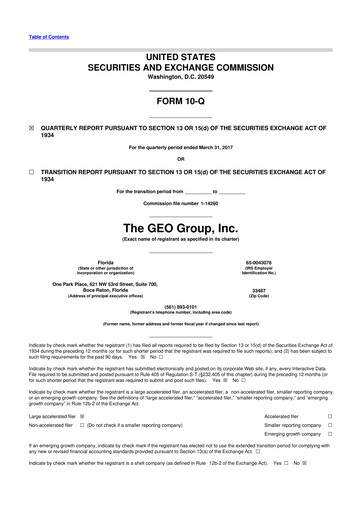 Thumbnail Geo Group 10-Q Quarterly Report FY2017 