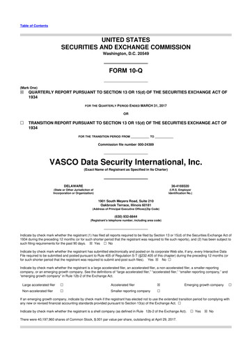 Vorschaubild OneSpan 10-Q Quartalsbericht 2017 