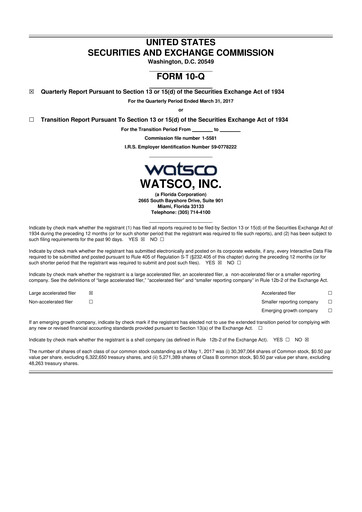 Thumbnail Watsco
 10-Q Quarterly Report FY2017 