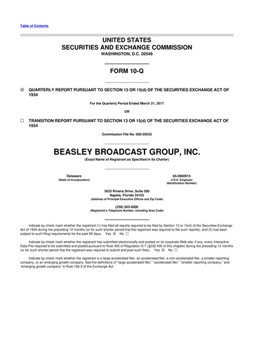 Thumbnail Beasley Broadcast Group
 10-Q Quarterly Report FY2017 