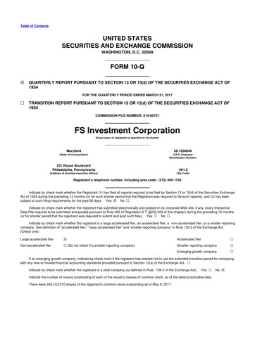 Vorschaubild FS KKR Capital
 10-Q Quartalsbericht  