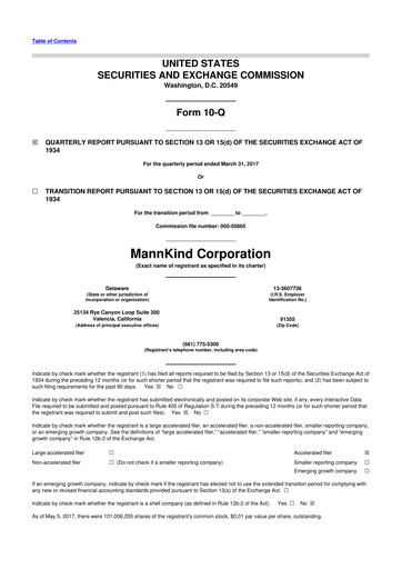 Thumbnail MannKind Corp 10-Q Quarterly Report FY2017 