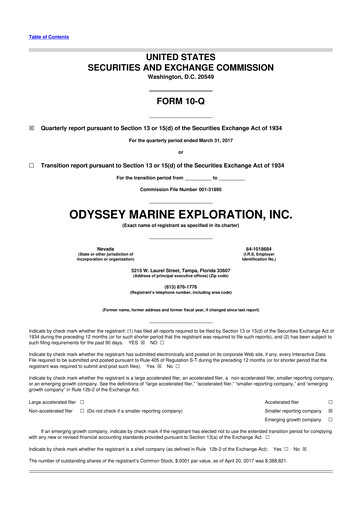 Thumbnail Odyssey Marine Exploration 10-Q Quarterly Report FY2017 