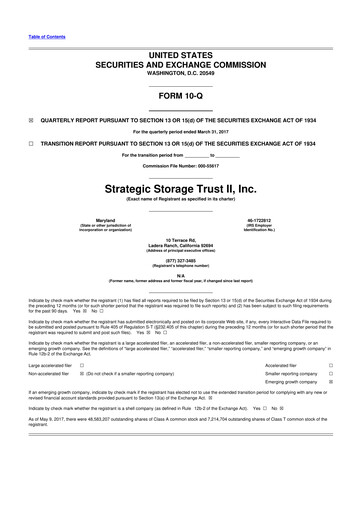 Vorschaubild SmartStop Self Storage REIT 10-Q Quartalsbericht 2017 