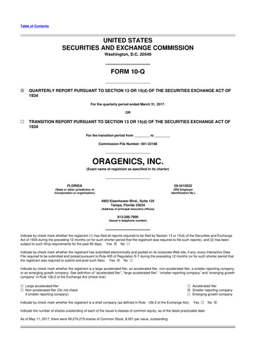 Thumbnail Oragenics 10-Q Quarterly Report FY2017 