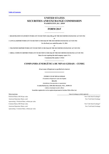 Vorschaubild Cemig 20-F Jahresbericht 