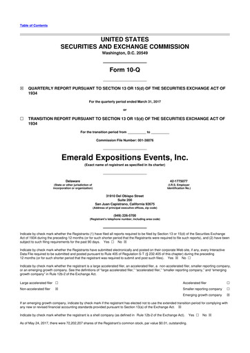 Thumbnail Emerald Holding 10-Q Quarterly Report FY2017 