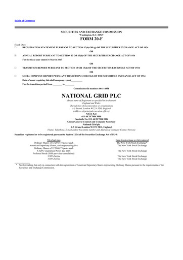 Thumbnail National Grid 20-F Annual Report 