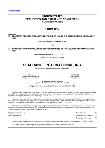 Thumbnail SeaChange International 10-Q Quarterly Report FY2018 