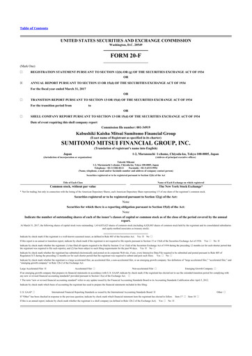 Thumbnail Sumitomo Mitsui Financial Group 20-F Annual Report 