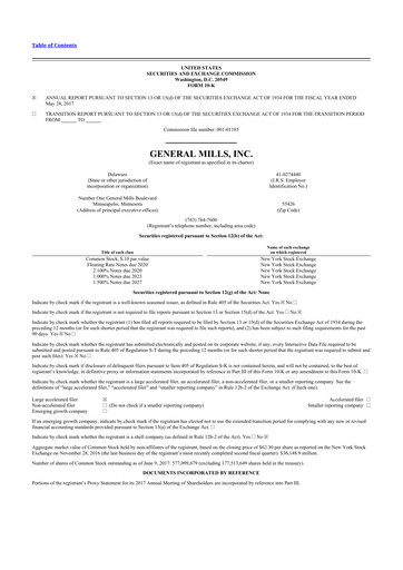 Thumbnail General Mills 10-K Annual Report 2017