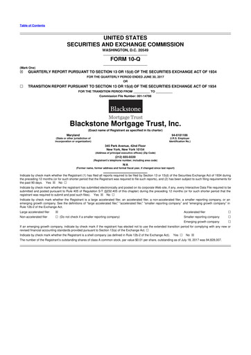 Thumbnail Blackstone Mortgage Trust
 10-Q Quarterly Report FY2017 