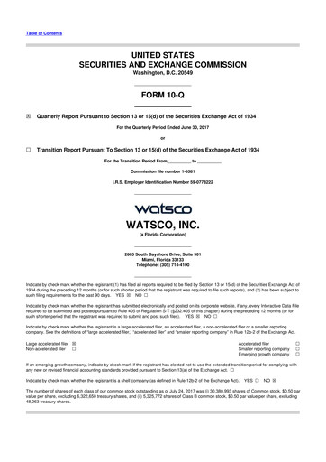 Thumbnail Watsco
 10-Q Quarterly Report FY2017 
