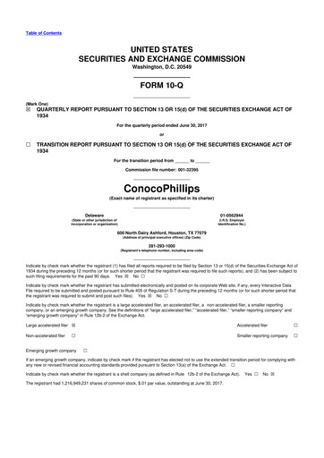 Thumbnail ConocoPhillips 10-Q Quarterly Report FY2017 