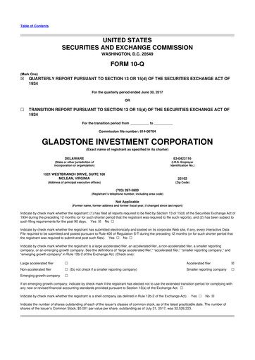 Thumbnail Gladstone Investment 10-Q Quarterly Report FY 