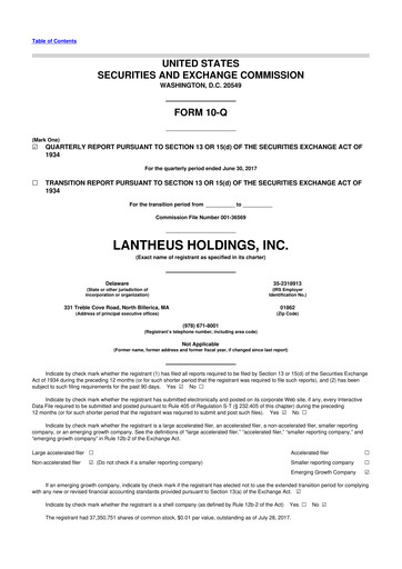 Thumbnail Lantheus Holdings 10-Q Quarterly Report FY2017 