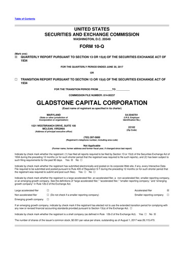 Thumbnail Gladstone Capital Corporation 10-Q Quarterly Report FY 