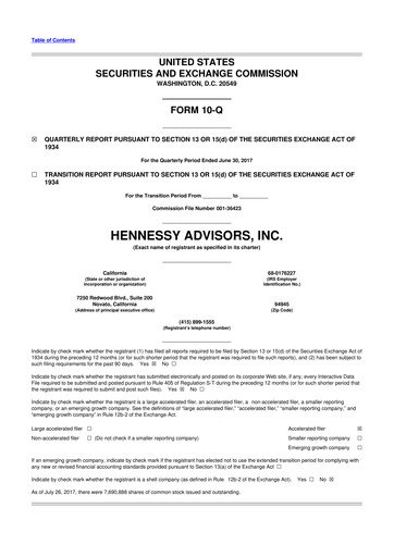 Thumbnail Hennessy Advisors 10-Q Quarterly Report FY2017 