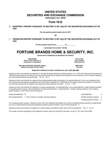 Thumbnail Fortune Brands Innovations 10-Q Quarterly Report FY2017 