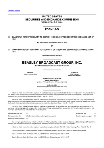 Thumbnail Beasley Broadcast Group
 10-Q Quarterly Report FY2017 