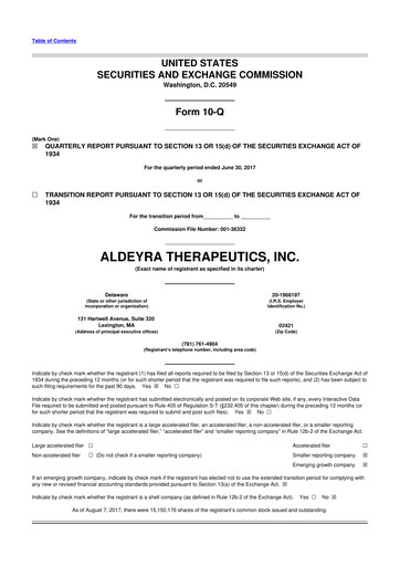 Thumbnail Aldeyra Therapeutics
 10-Q Quarterly Report FY2017 