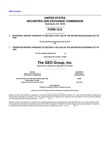 Thumbnail Geo Group 10-Q Quarterly Report FY2017 