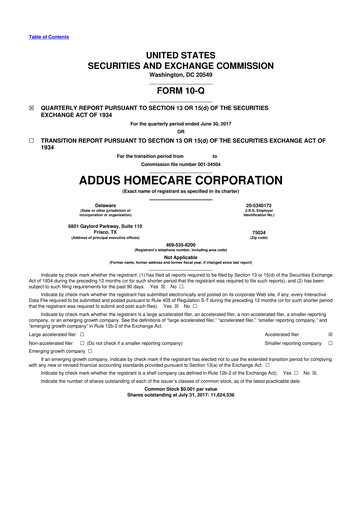 Vorschaubild 
Addus HomeCare 10-Q Quartalsbericht 2017 