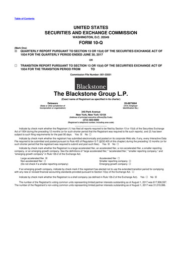 Thumbnail Blackstone Group 10-Q Quarterly Report FY2017 