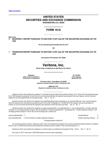 Thumbnail Veritone 10-Q Quarterly Report FY2017 